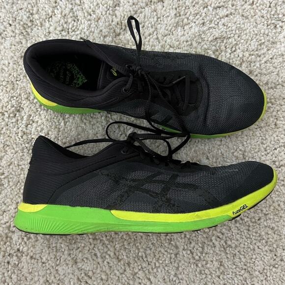 Asics Men's FuzeX Rush Neon Green Black Lace Up Sneakers Shoes 11.5 - Picture 1 of 9